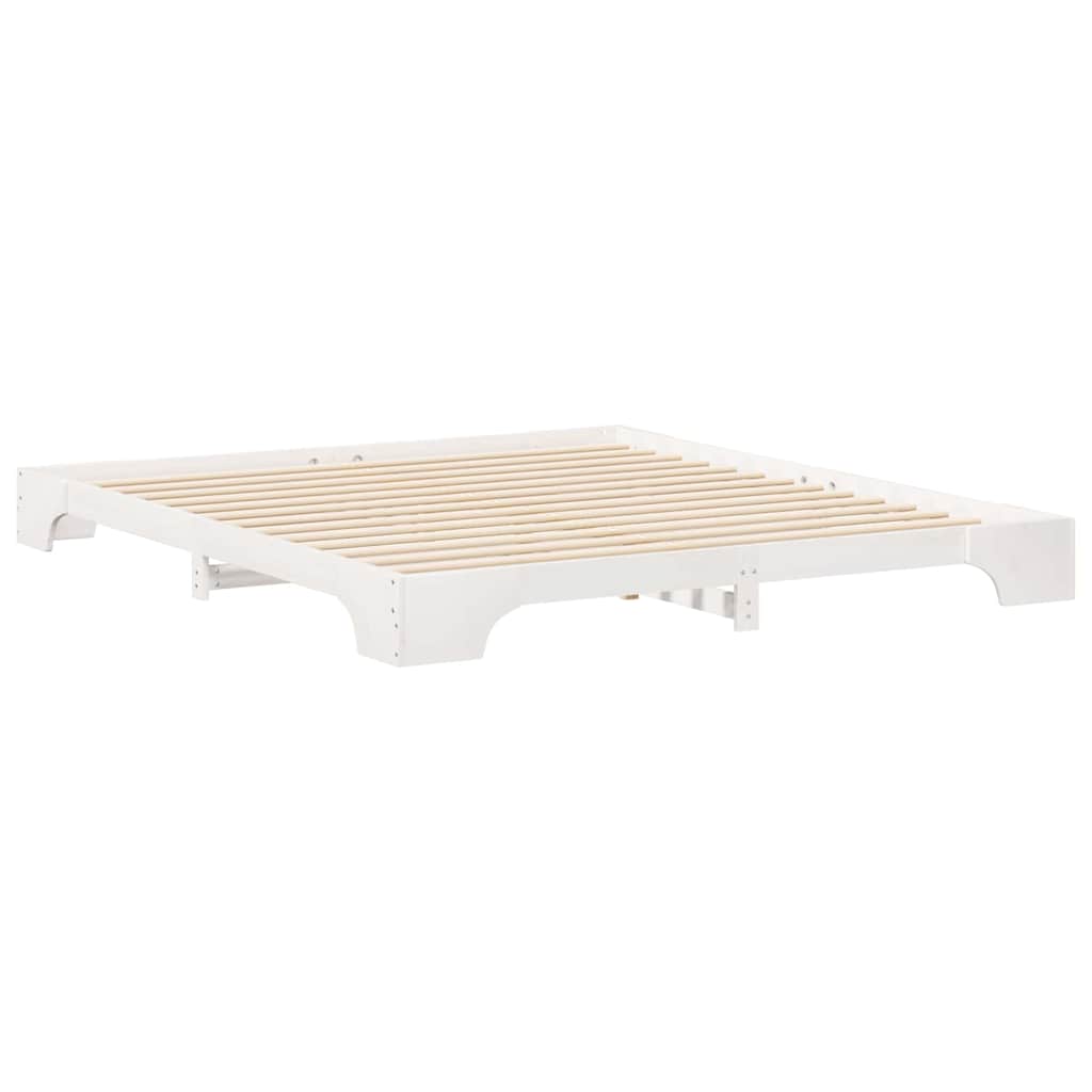 vidaXL Σκελετός Κρεβατιού Λευκό 200 x 220 cm Στερεά ξυλεία πεύκου