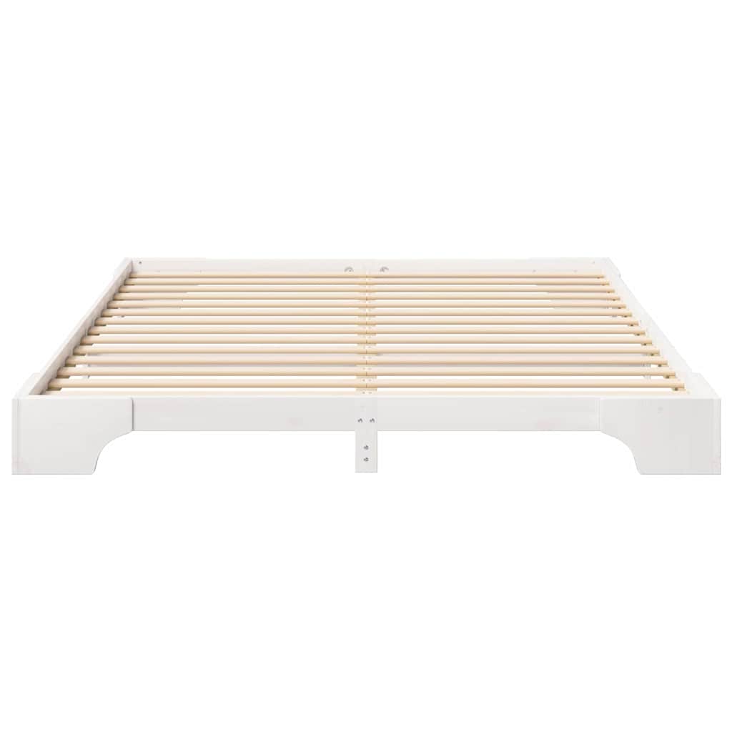 vidaXL Σκελετός Κρεβατιού Λευκό 200 x 220 cm Στερεά ξυλεία πεύκου