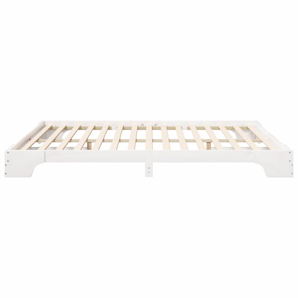 vidaXL Σκελετός Κρεβατιού Λευκό 200 x 220 cm Στερεά ξυλεία πεύκου
