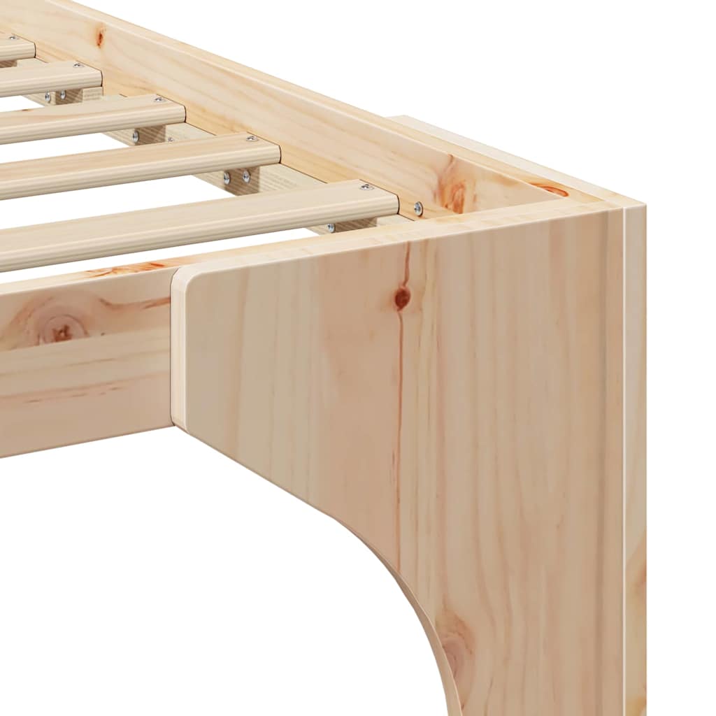 vidaXL Κρεβάτι δαπέδου Καφέ 200 x 200 cm Μασίφ ξύλο πεύκου