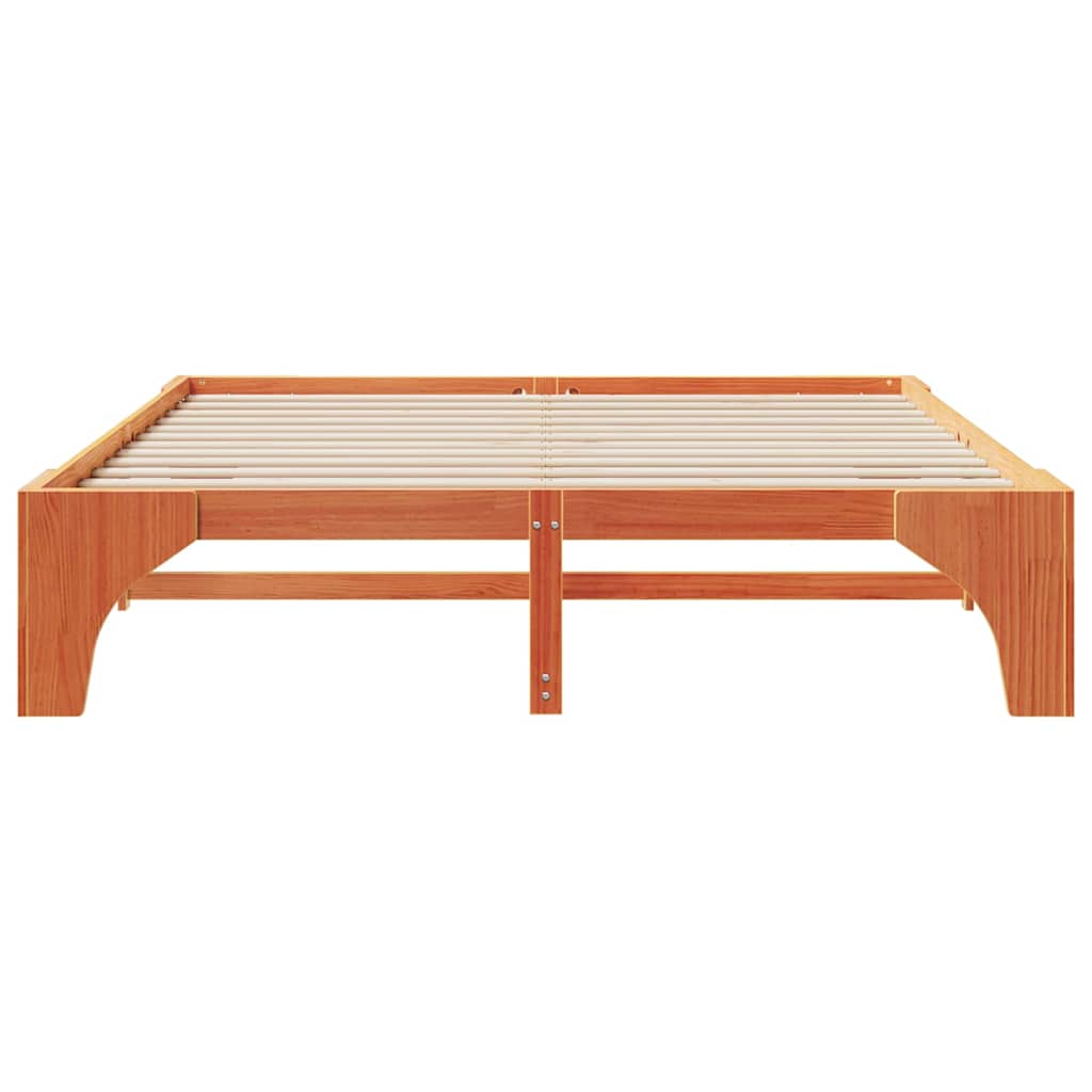 vidaXL Σκελετός Κρεβατιού Καφέ 200 x 200 cm Στερεά ξυλεία πεύκου
