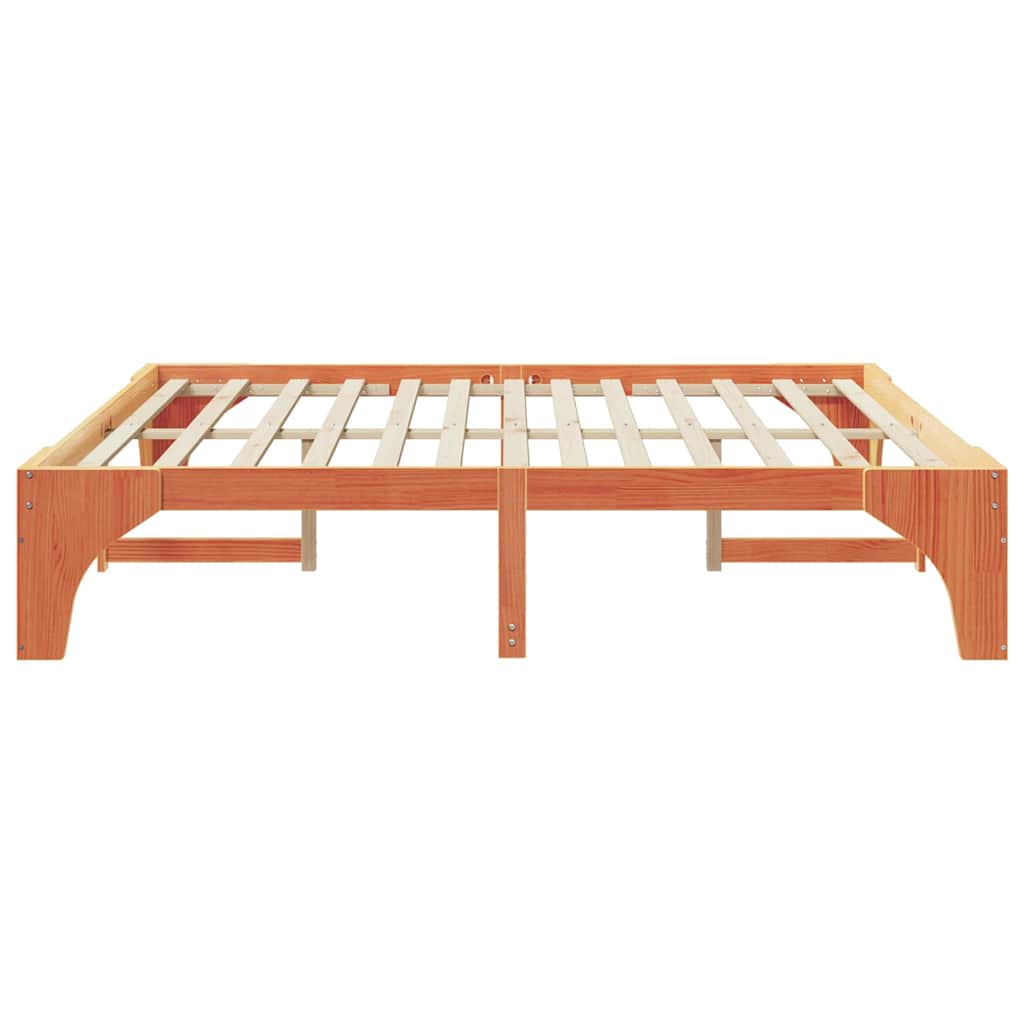 vidaXL Σκελετός Κρεβατιού Καφέ 200 x 200 cm Στερεά ξυλεία πεύκου