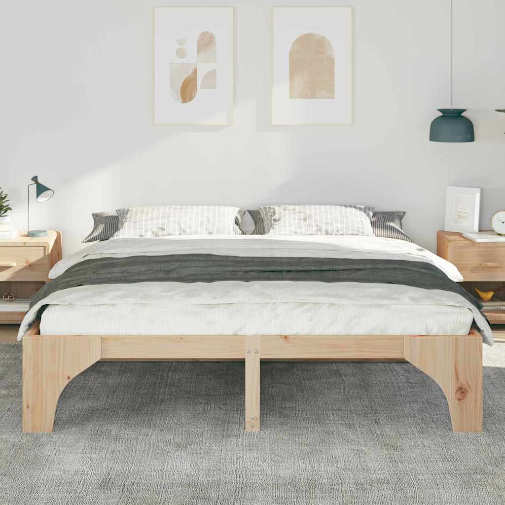vidaXL Σκελετός Κρεβατιού Καφέ 180 x 200 cm Στερεά ξυλεία πεύκου