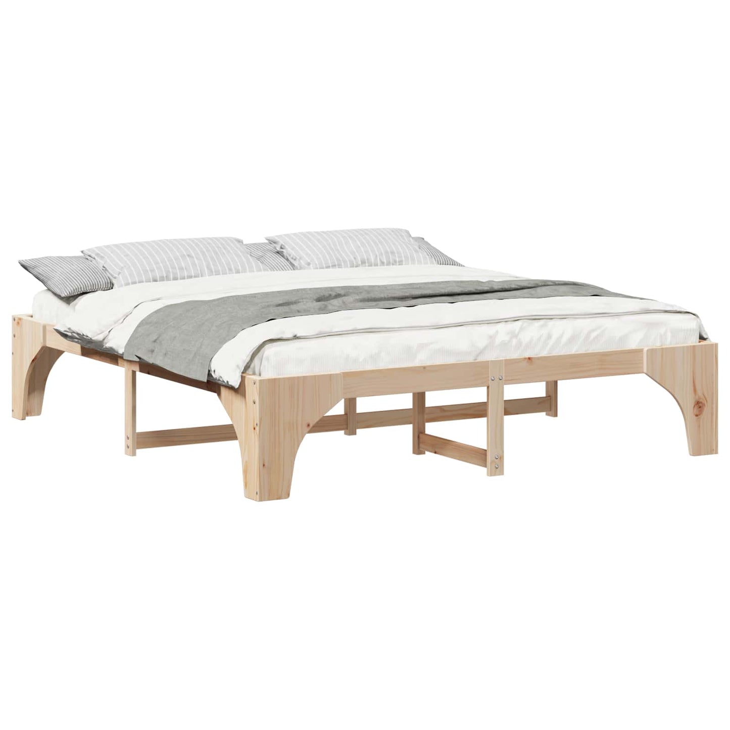 vidaXL Σκελετός Κρεβατιού Καφέ 180 x 200 cm Στερεά ξυλεία πεύκου