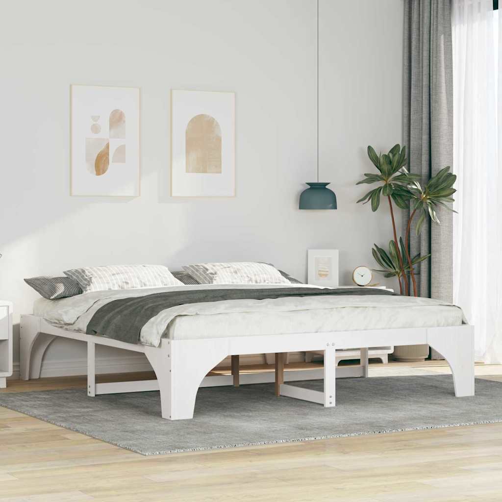 vidaXL Σκελετός Κρεβατιού Λευκό 180 x 200 cm Στερεά ξυλεία πεύκου
