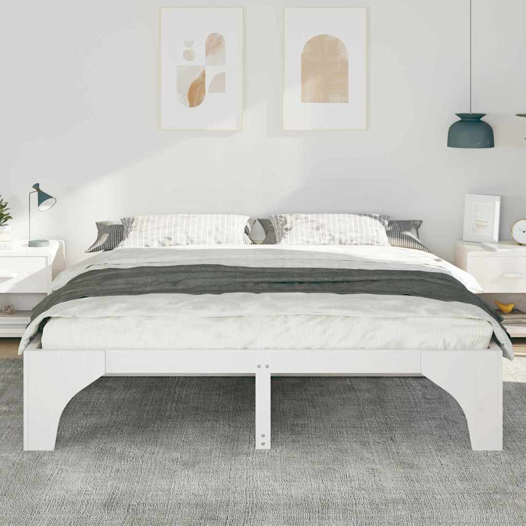 vidaXL Σκελετός Κρεβατιού Λευκό 180 x 200 cm Στερεά ξυλεία πεύκου