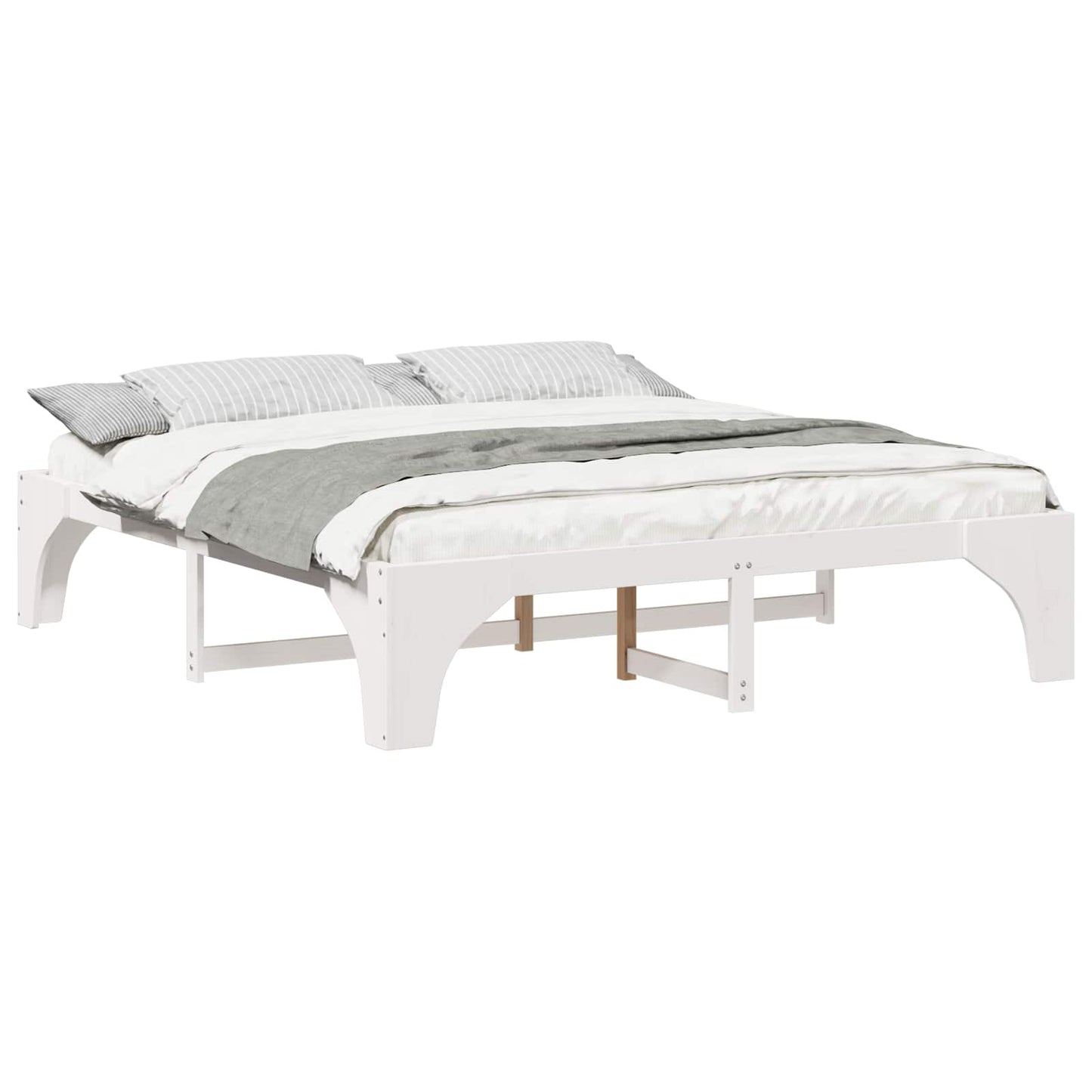 vidaXL Σκελετός Κρεβατιού Λευκό 180 x 200 cm Στερεά ξυλεία πεύκου