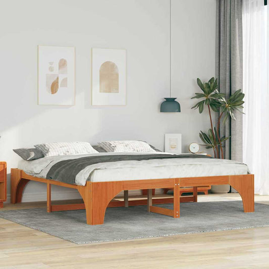 vidaXL Σκελετός Κρεβατιού Καφέ 180 x 200 cm Στερεά ξυλεία πεύκου