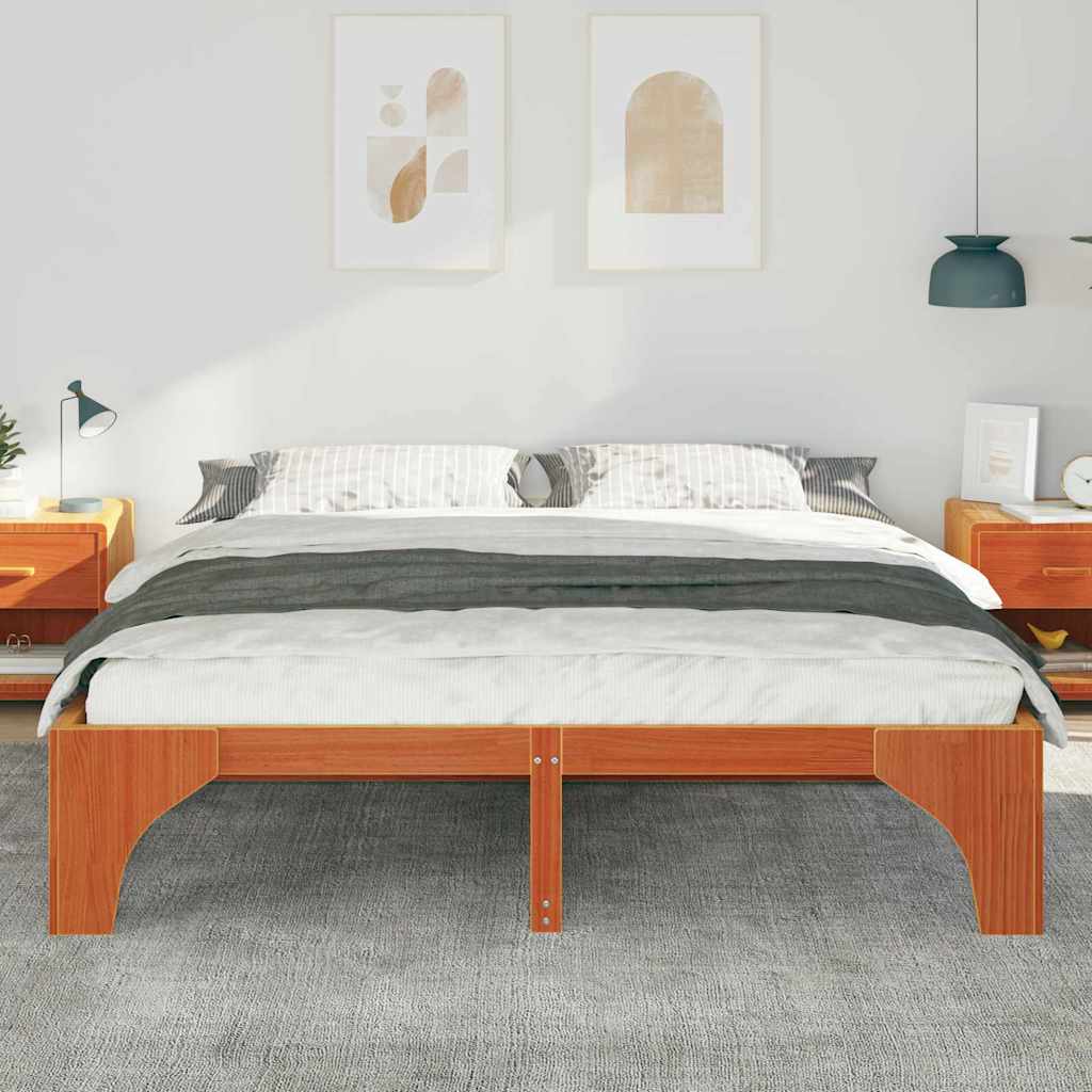 vidaXL Σκελετός Κρεβατιού Καφέ 180 x 200 cm Στερεά ξυλεία πεύκου