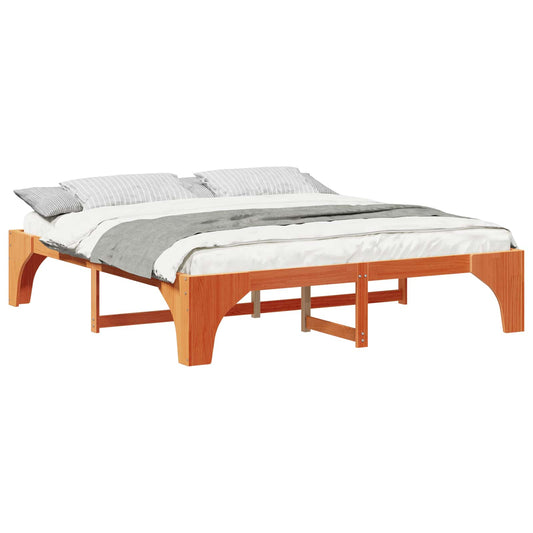 vidaXL Σκελετός Κρεβατιού Καφέ 180 x 200 cm Στερεά ξυλεία πεύκου