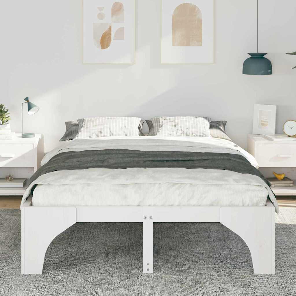 vidaXL Σκελετός Κρεβατιού Λευκό 160 x 200 cm Στερεά ξυλεία πεύκου