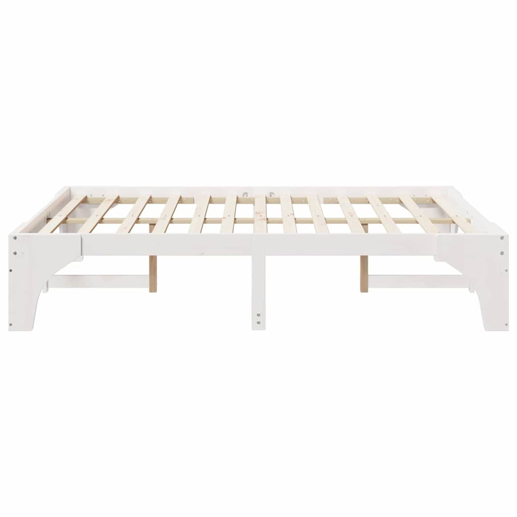 vidaXL Σκελετός Κρεβατιού Λευκό 160 x 200 cm Στερεά ξυλεία πεύκου