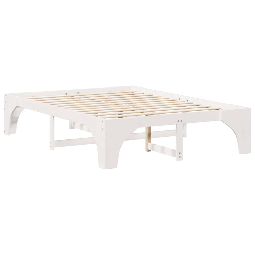 vidaXL Σκελετός Κρεβατιού Λευκό 150 x 200 cm Στερεά ξυλεία πεύκου