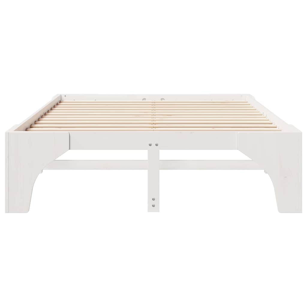 vidaXL Σκελετός Κρεβατιού Λευκό 150 x 200 cm Στερεά ξυλεία πεύκου