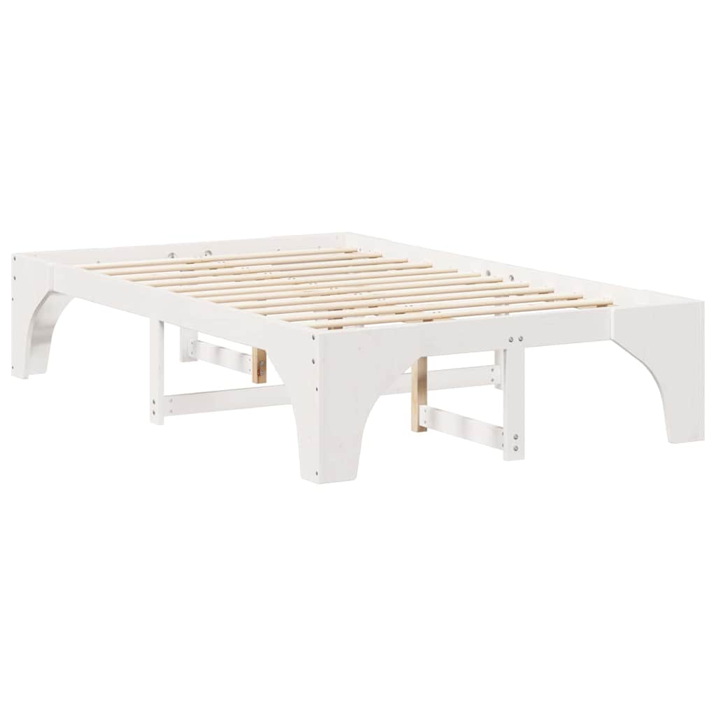 vidaXL Σκελετός Κρεβατιού Λευκό 140 x 190 cm Στερεά ξυλεία πεύκου
