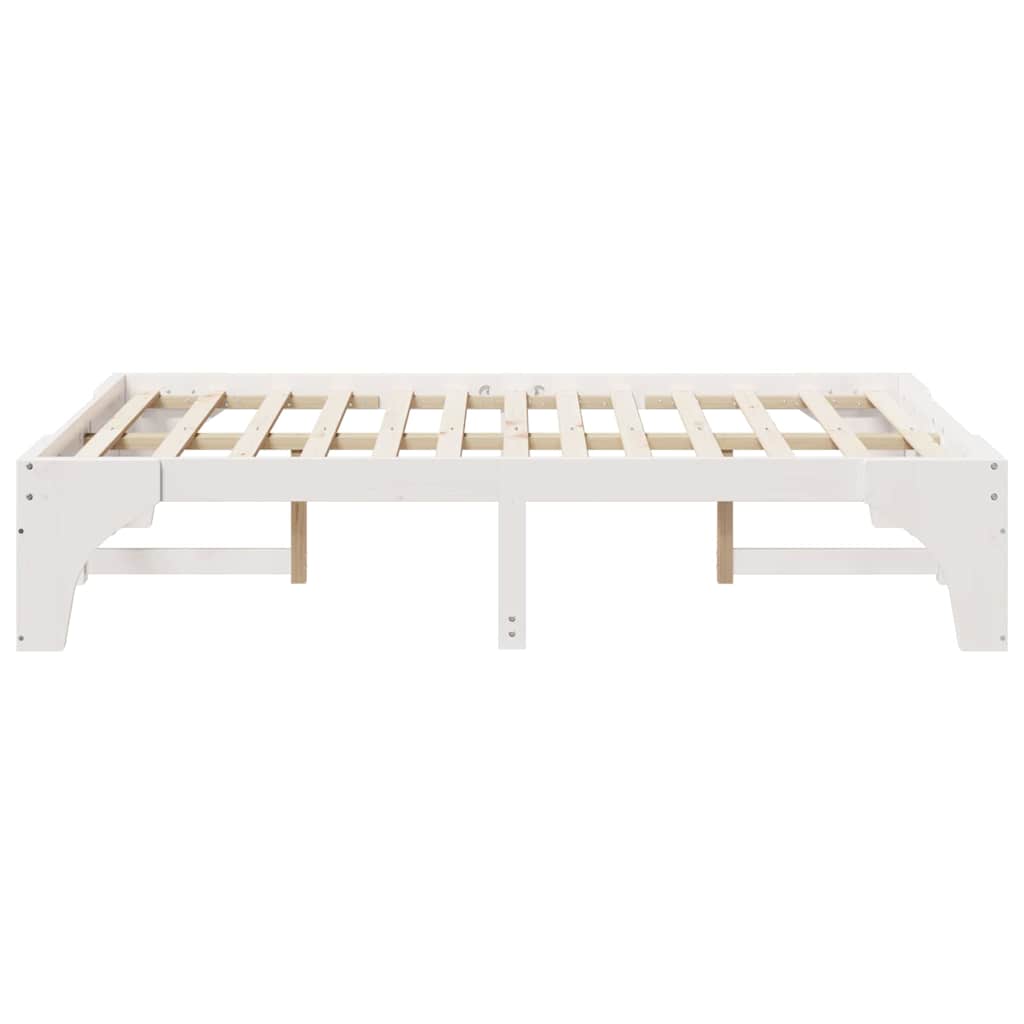 vidaXL Σκελετός Κρεβατιού Λευκό 135 x 190 cm Στερεά ξυλεία πεύκου