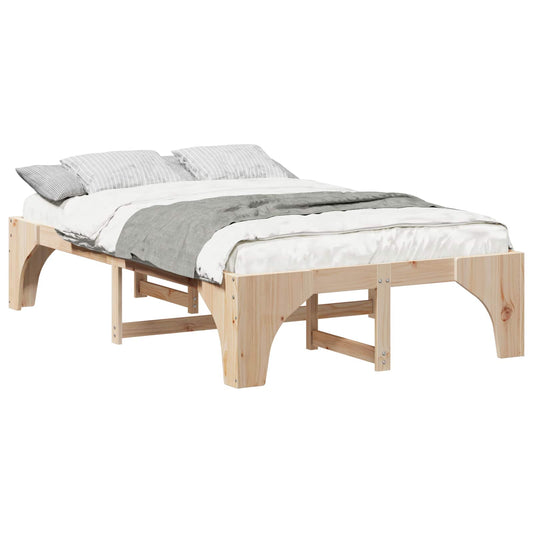 vidaXL Σκελετός Κρεβατιού Καφέ 120 x 190 cm Στερεά ξυλεία πεύκου