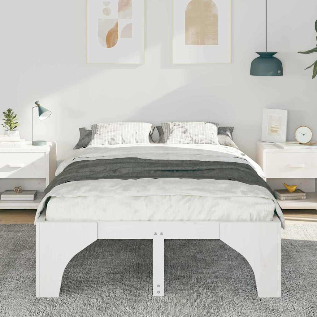 vidaXL Σκελετός Κρεβατιού Λευκό 120 x 190 cm Στερεά ξυλεία πεύκου