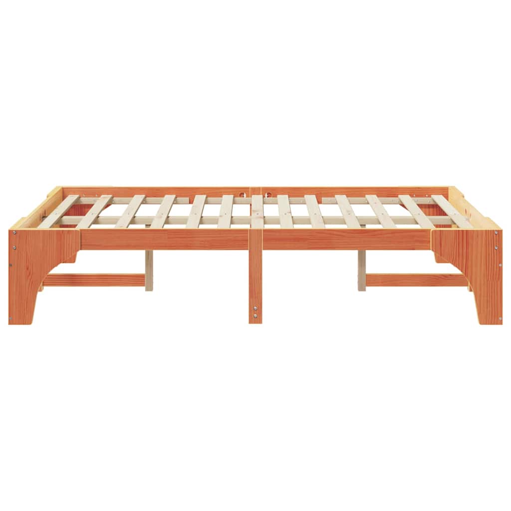 vidaXL Σκελετός Κρεβατιού Καφέ 120 x 190 cm Στερεά ξυλεία πεύκου
