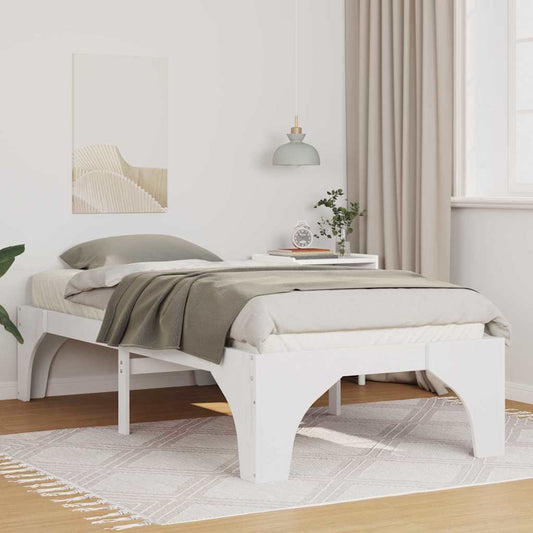 vidaXL Σκελετός Κρεβατιού Λευκό 90 x 190 cm Στερεά ξυλεία πεύκου