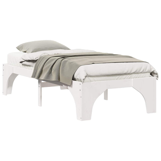 vidaXL Σκελετός Κρεβατιού Λευκό 90 x 190 cm Στερεά ξυλεία πεύκου