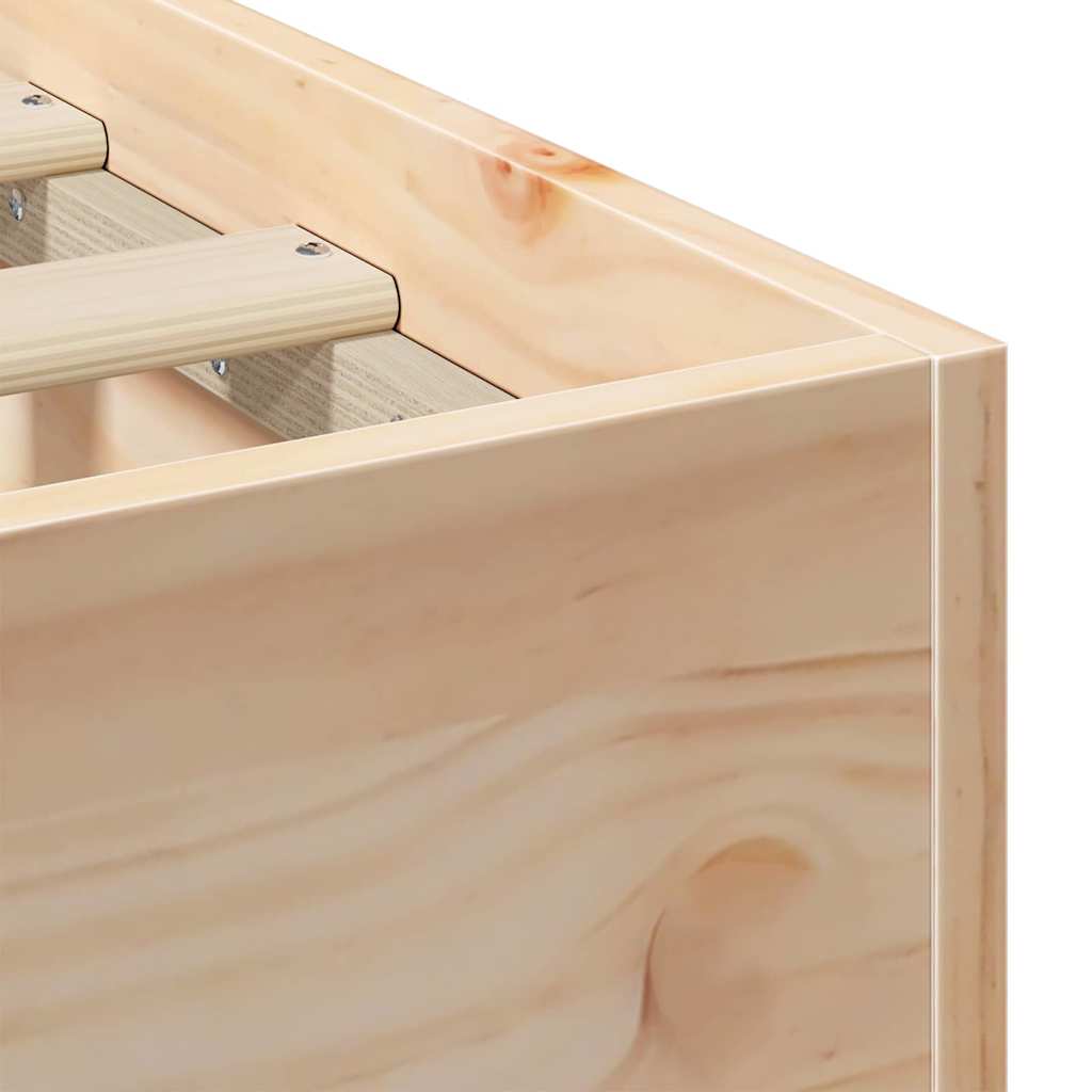 vidaXL Κρεβάτι δαπέδου Καφέ 160 x 200 cm Μασίφ ξύλο πεύκου