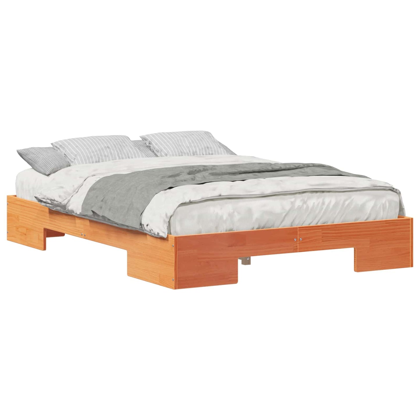 vidaXL Σκελετός Κρεβατιού Καφέ 140 x 190 cm
