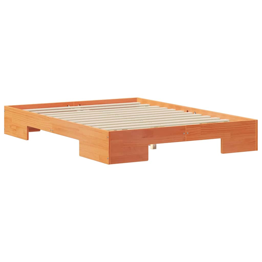 vidaXL Σκελετός Κρεβατιού Καφέ 140 x 190 cm
