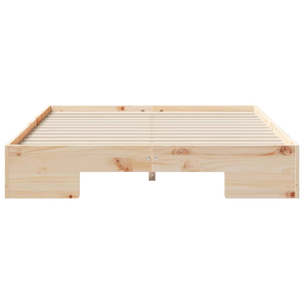 vidaXL Κρεβάτι δαπέδου Καφέ 120 x 190 cm Μασίφ ξύλο πεύκου