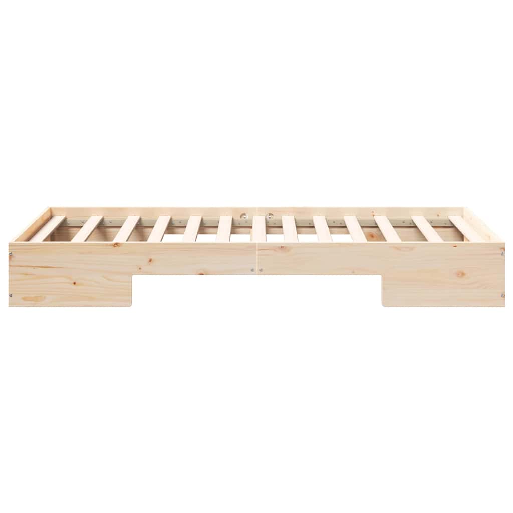 vidaXL Κρεβάτι δαπέδου Καφέ 100 x 200 cm Μασίφ ξύλο πεύκου
