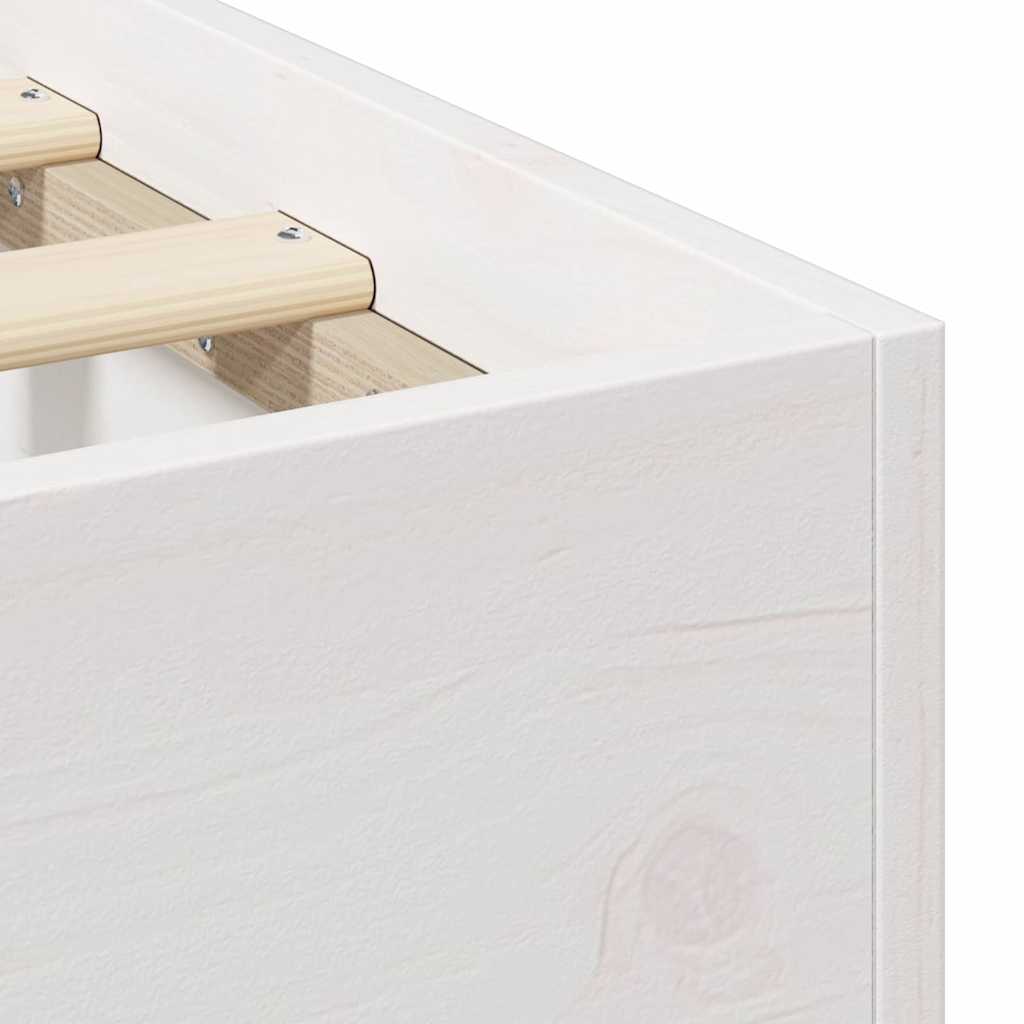 vidaXL Κρεβάτι δαπέδου Λευκό 80 x 200 cm Μασίφ ξύλο πεύκου