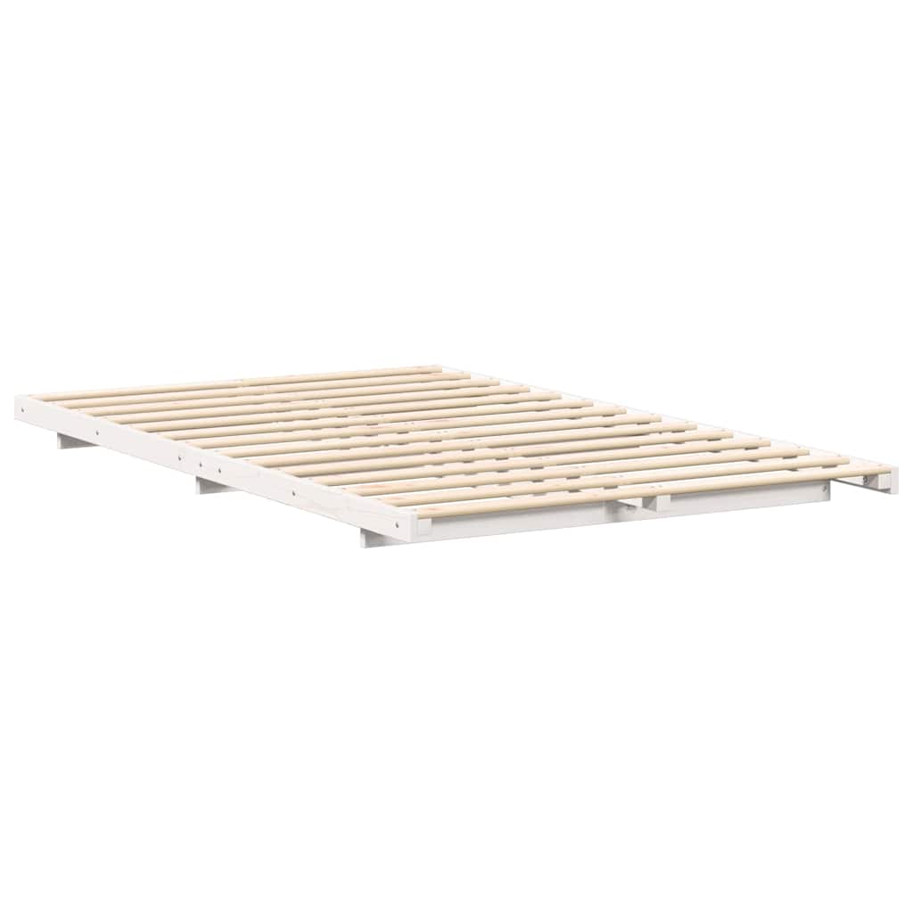 vidaXL Σκελετός Κρεβατιού Λευκό 140 x 190 cm Στερεά ξυλεία πεύκου