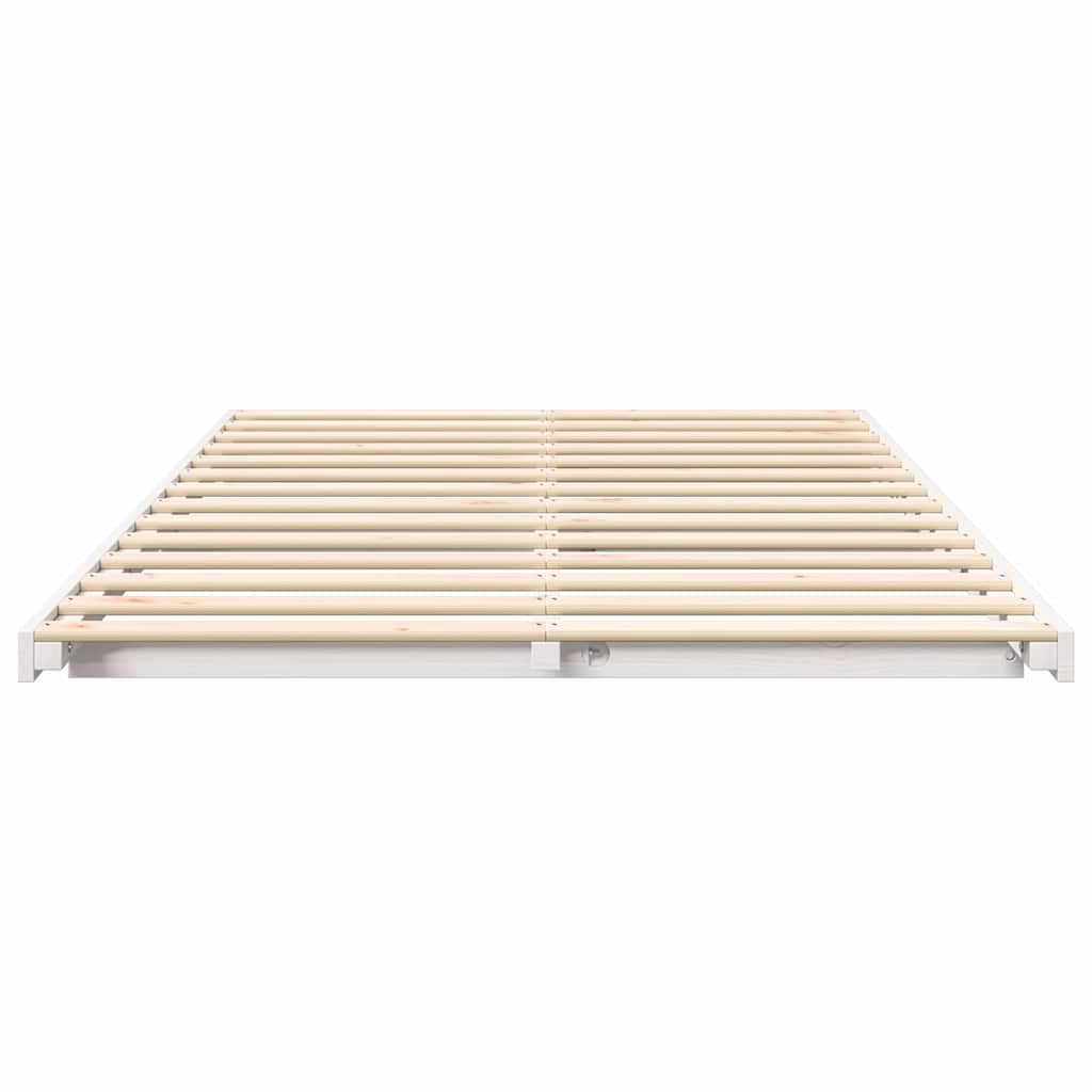 vidaXL Σκελετός Κρεβατιού Λευκό 140 x 190 cm Στερεά ξυλεία πεύκου