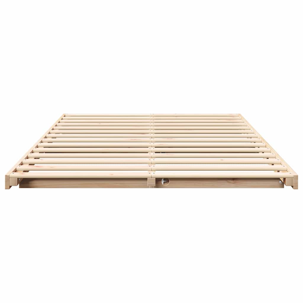 vidaXL Σκελετός Κρεβατιού Καφέ 135 x 190 cm Στερεά ξυλεία πεύκου