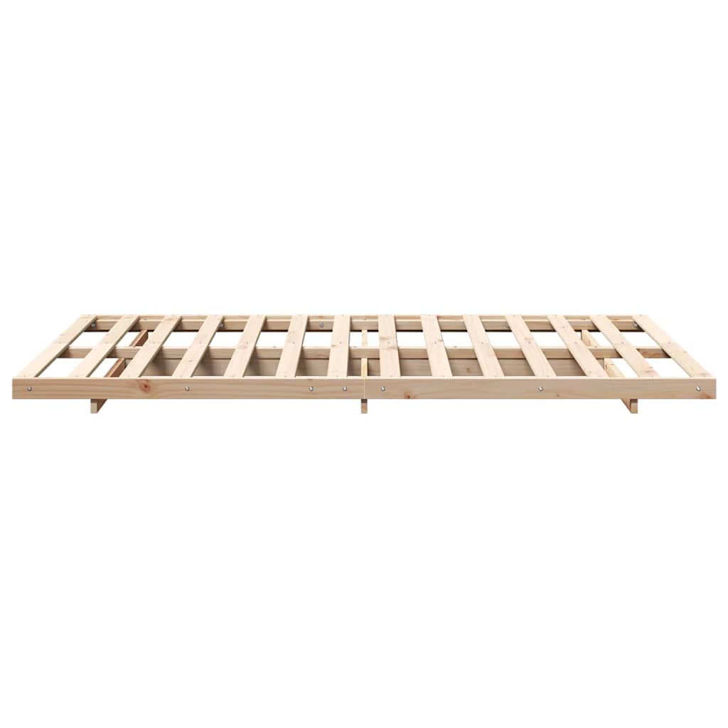 vidaXL Σκελετός Κρεβατιού Καφέ 135 x 190 cm Στερεά ξυλεία πεύκου
