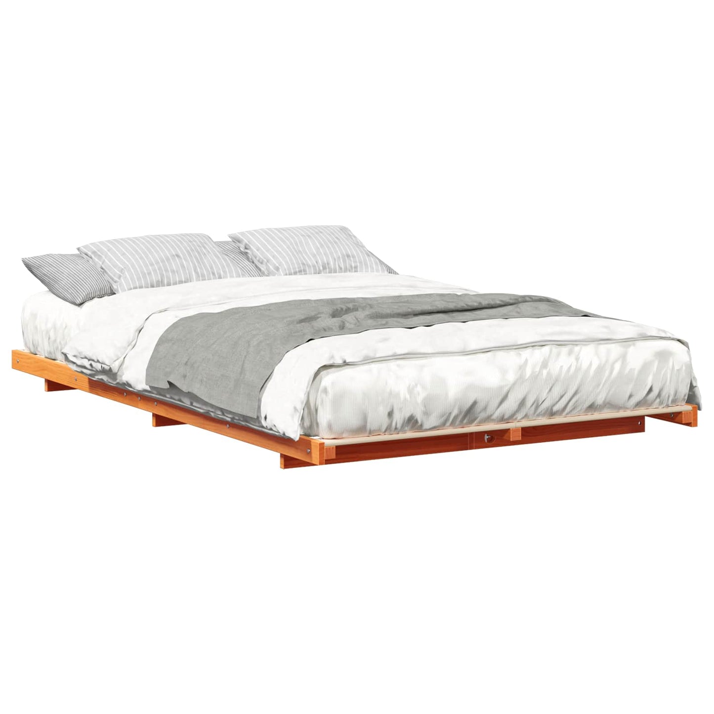 vidaXL Σκελετός Κρεβατιού Κερωτό καφέ 120 x 190 cm