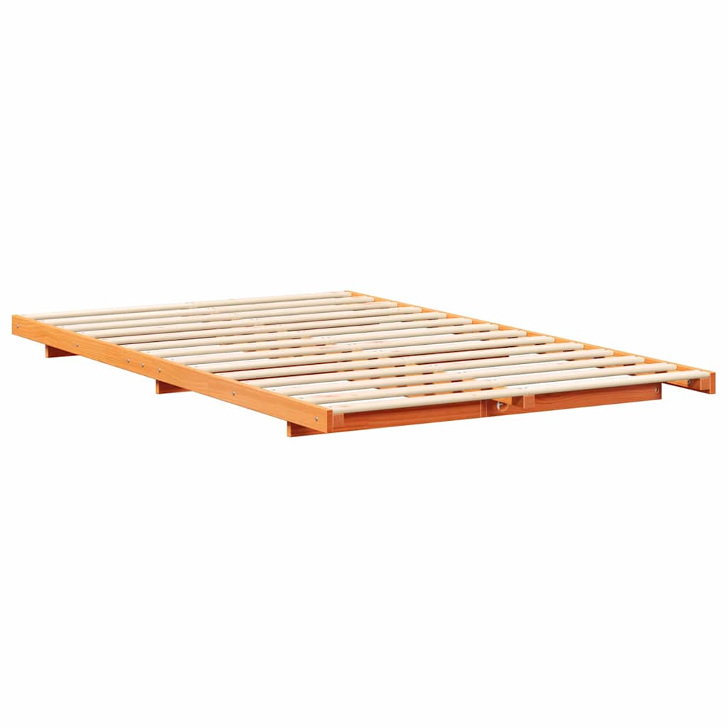 vidaXL Σκελετός Κρεβατιού Κερωτό καφέ 120 x 190 cm