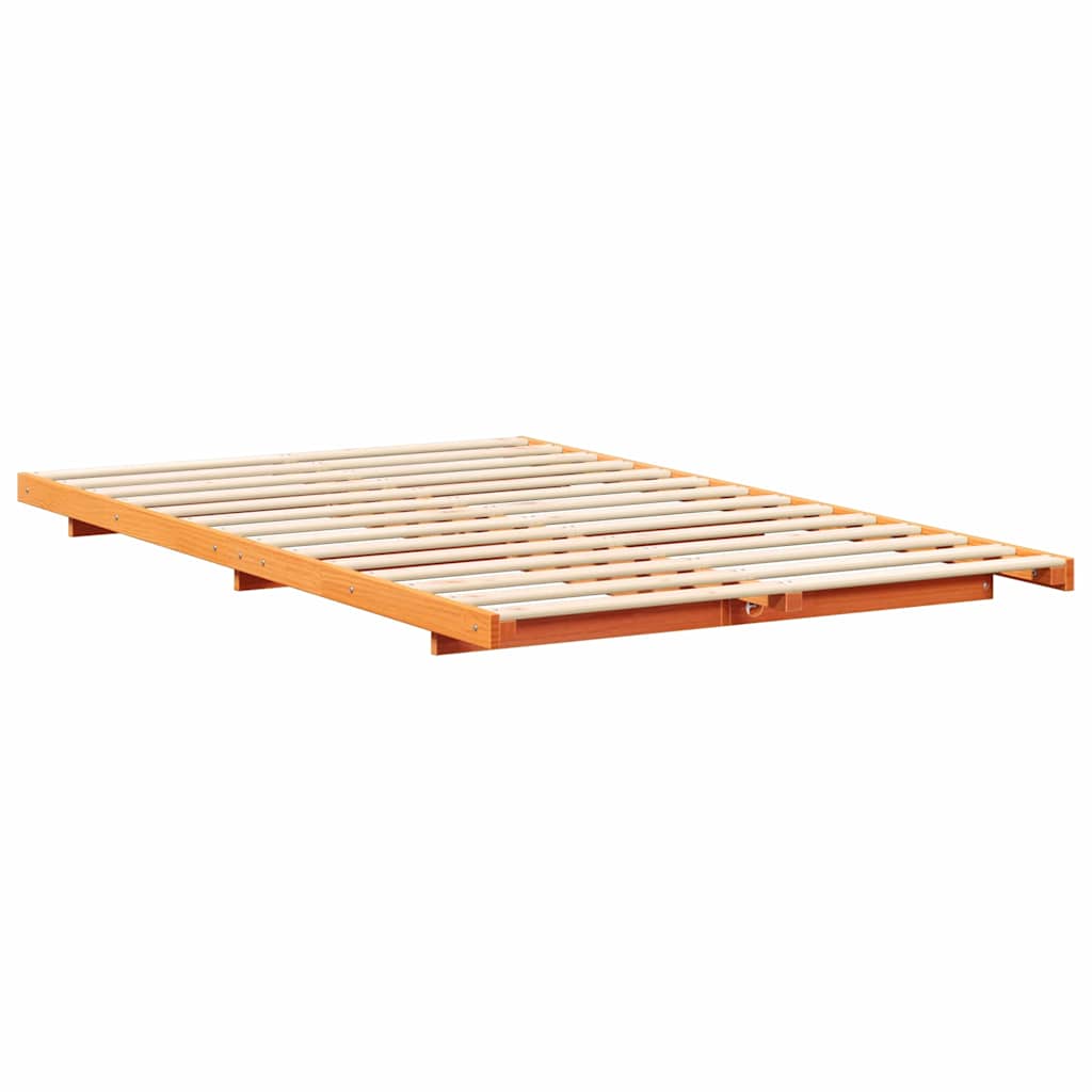 vidaXL Σκελετός Κρεβατιού Κερωτό καφέ 120 x 190 cm