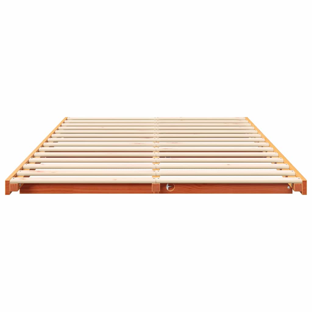 vidaXL Σκελετός Κρεβατιού Κερωτό καφέ 120 x 190 cm