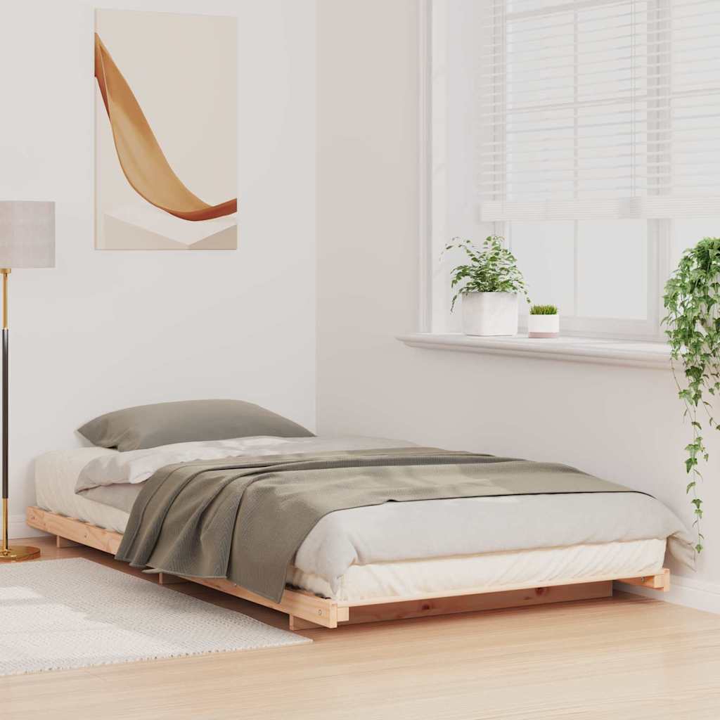 vidaXL Σκελετός Κρεβατιού Καφέ 80 x 210 cm Στερεά ξυλεία πεύκου