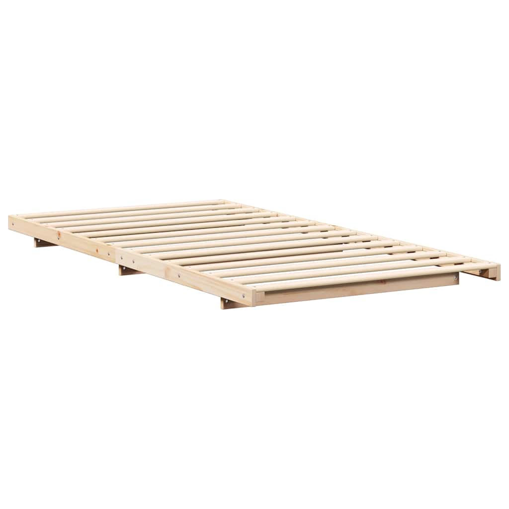 vidaXL Σκελετός Κρεβατιού Καφέ 80 x 210 cm Στερεά ξυλεία πεύκου