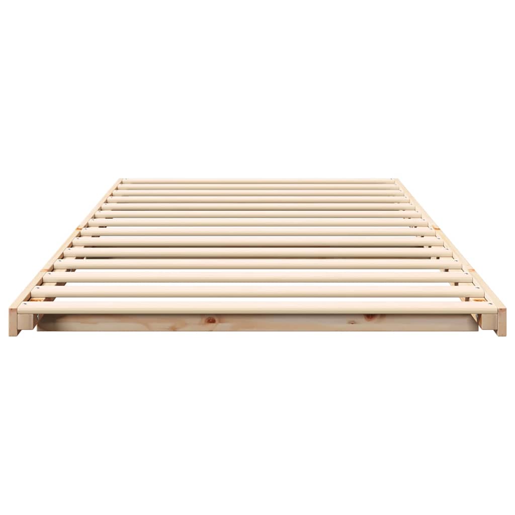 vidaXL Σκελετός Κρεβατιού Καφέ 80 x 210 cm Στερεά ξυλεία πεύκου