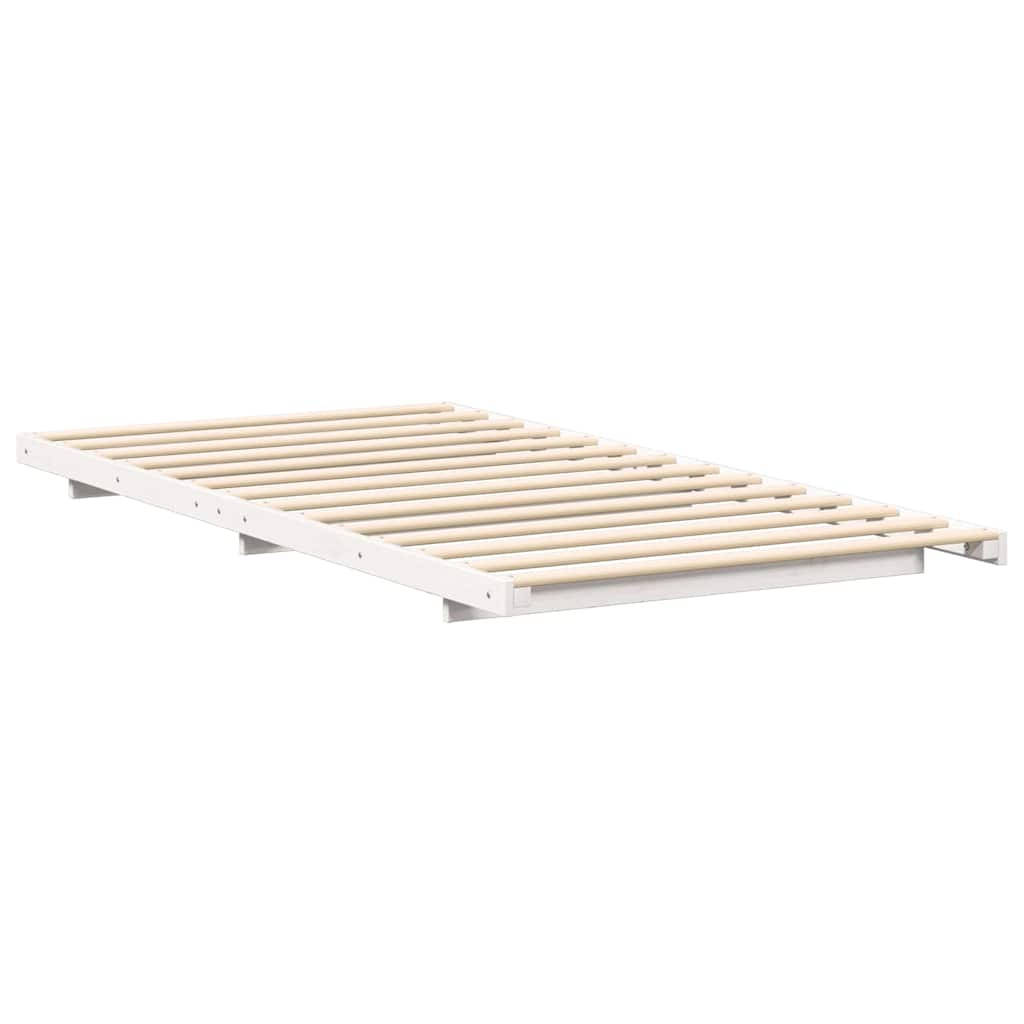 vidaXL Σκελετός Κρεβατιού Λευκό 90 x 220 cm Στερεά ξυλεία πεύκου