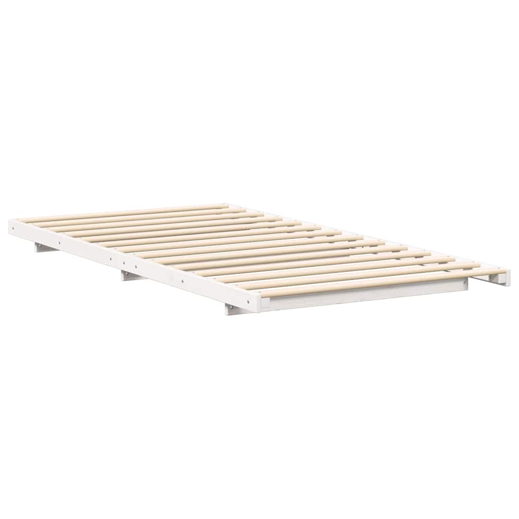 vidaXL Σκελετός Κρεβατιού Λευκό 90 x 220 cm Στερεά ξυλεία πεύκου