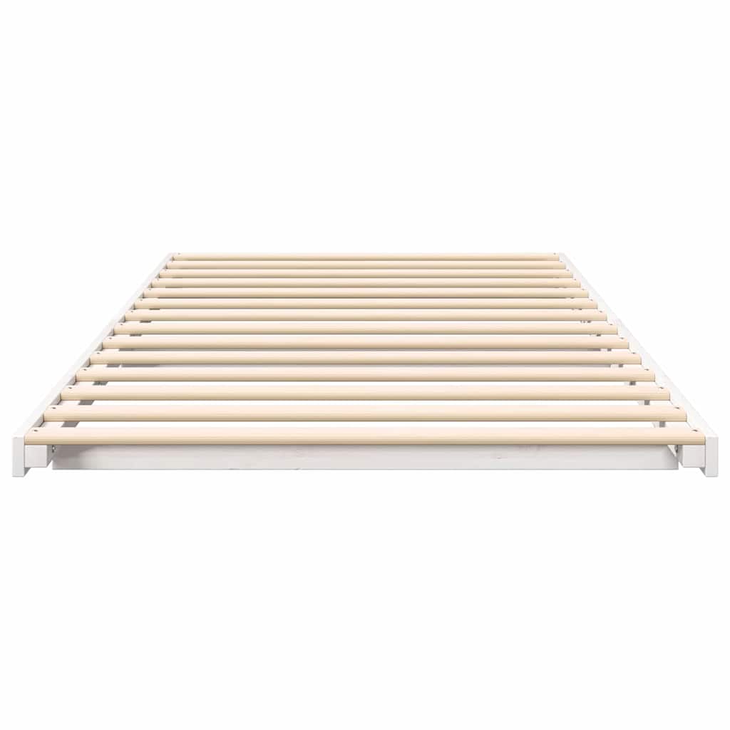 vidaXL Σκελετός Κρεβατιού Λευκό 90 x 220 cm Στερεά ξυλεία πεύκου