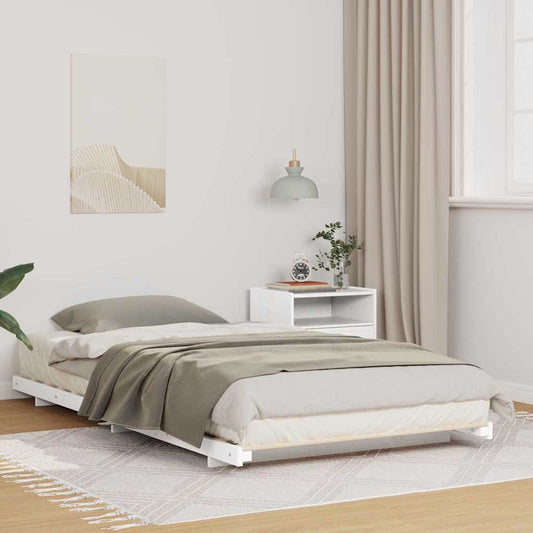 vidaXL Σκελετός Κρεβατιού Λευκό 100 x 220 cm Στερεά ξυλεία πεύκου