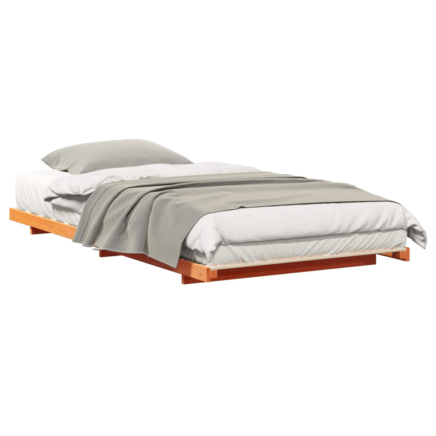 vidaXL Σκελετός Κρεβατιού Κερωτό καφέ 100 x 220 cm
