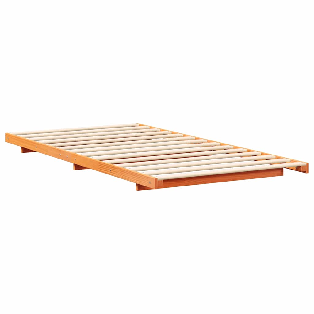 vidaXL Σκελετός Κρεβατιού Κερωτό καφέ 100 x 220 cm