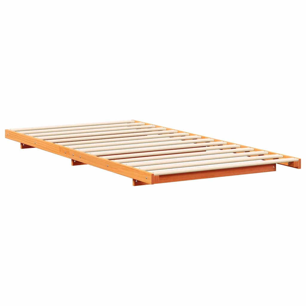 vidaXL Σκελετός Κρεβατιού Κερωτό καφέ 100 x 220 cm