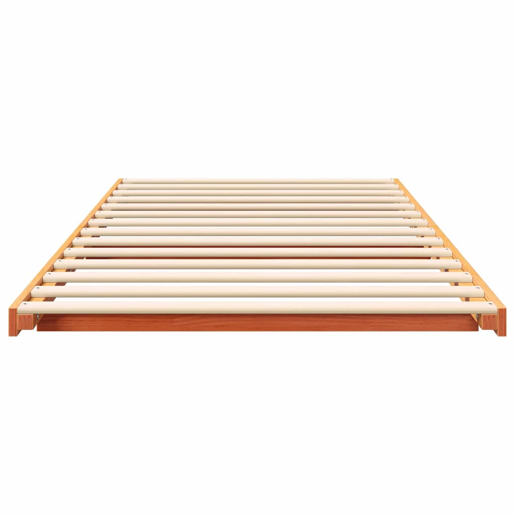 vidaXL Σκελετός Κρεβατιού Κερωτό καφέ 100 x 220 cm